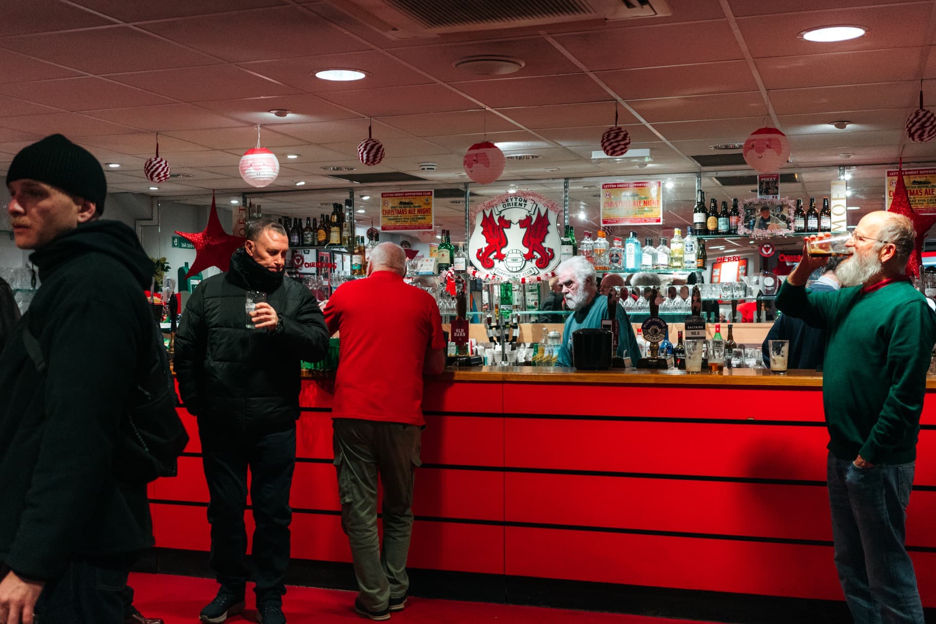 Fans at the club bar